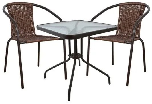 ΣΕΤ ΤΡΑΠΕΖΑΡΙΑ 3ΤΜΧ ΚΑΡΕΚΛΕΣ ΚΑΙ ΤΡΑΠΕΖΙ 70x70 HM5182.02