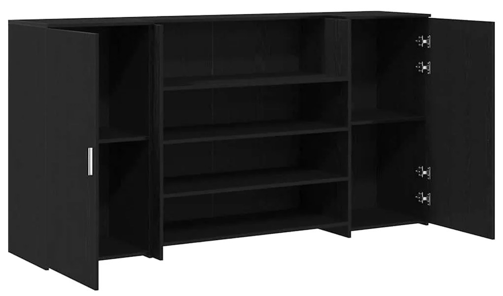 vidaXL Γραφείο υποδοχής Μαύρο Δρυς 200x50x103,5 εκ. Επεξεργασμένο Ξύλο