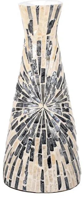 Βάζο Bamboo-Κοχύλι Fylliana FL03 Γκρι-Λευκό Φ16x37 εκ. 16x16x37 εκ.