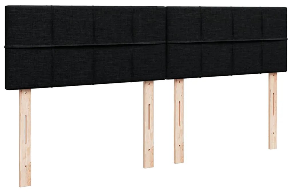 vidaXL Κρεβάτι Boxspring με Στρώμα Μαύρο 180x200 εκ. Υφασμάτινο