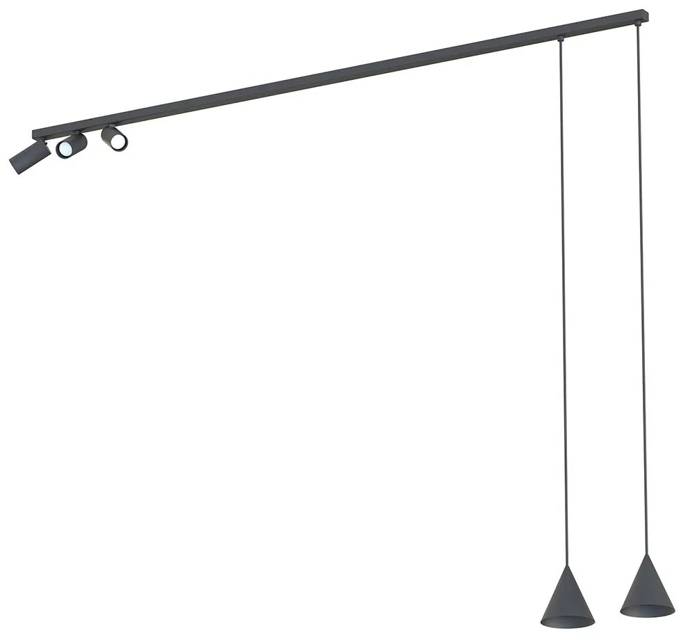 Φωτιστικό Οροφής Fourty 11448 11-15.5x151-157x120cm 10W 5xGU10 Black Nowodvorski