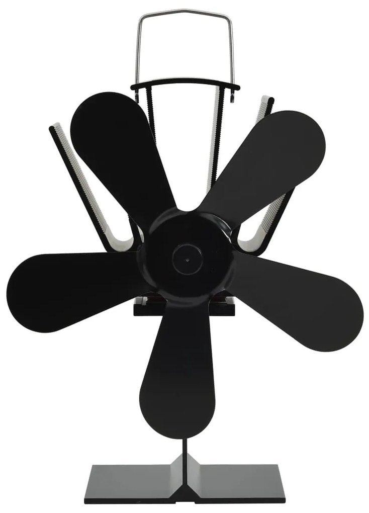 vidaXL Αερόθερμο Σόμπας Μαύρο με 5 Πτερύγια