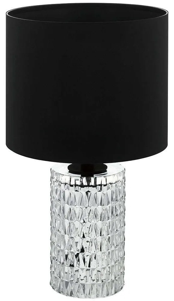Φωτιστικό Επιτραπέζιο Sapuara 39979 Φ24x42,5cm 1xE27 40W Black-Clear Eglo Steel,Fabric,Glass