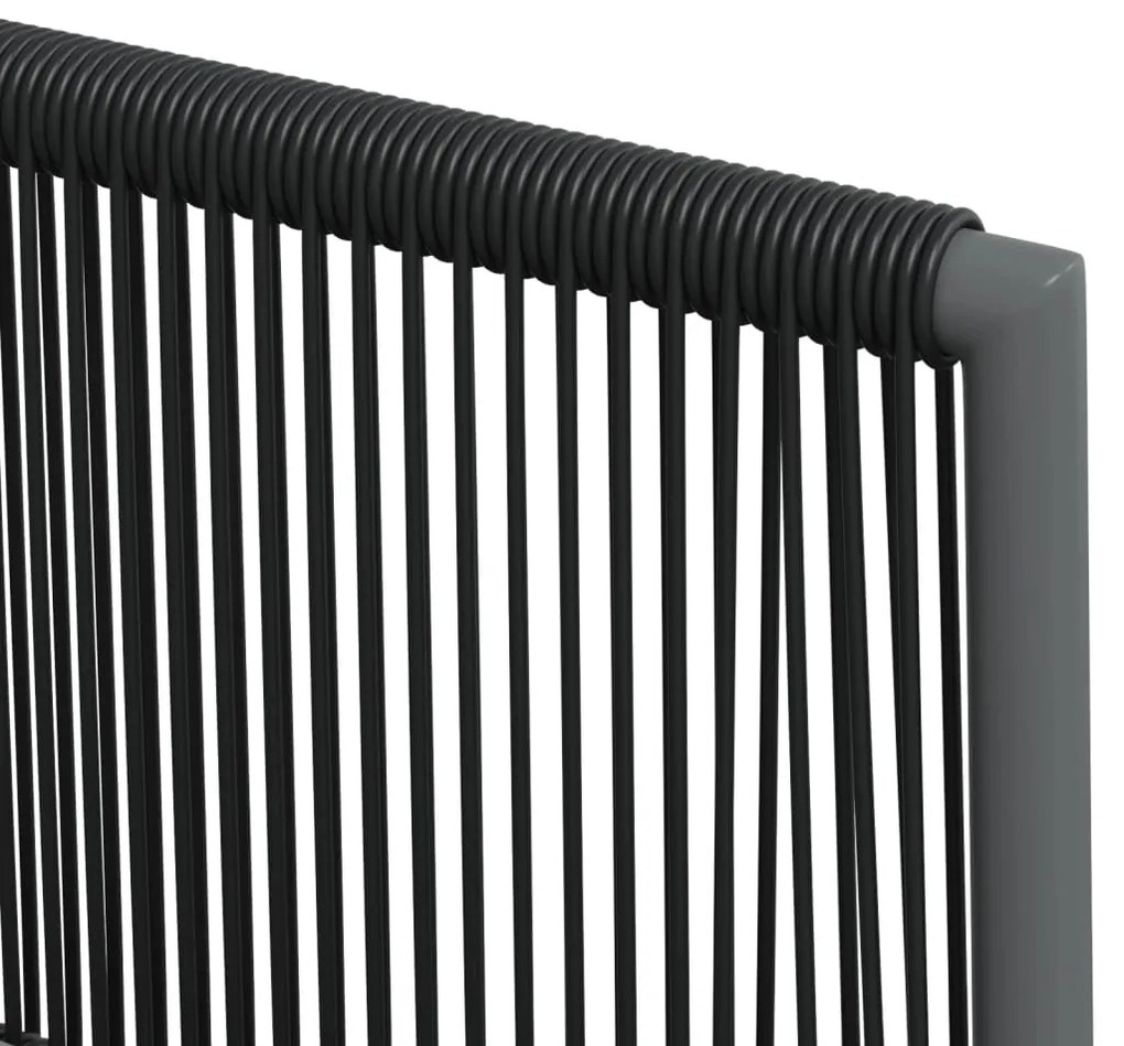 vidaXL Καρέκλες Κήπου 4 τεμ. Μαύρο 54x60,5x83,5 εκ Συνθ. Ρατάν&Μαξιλ.