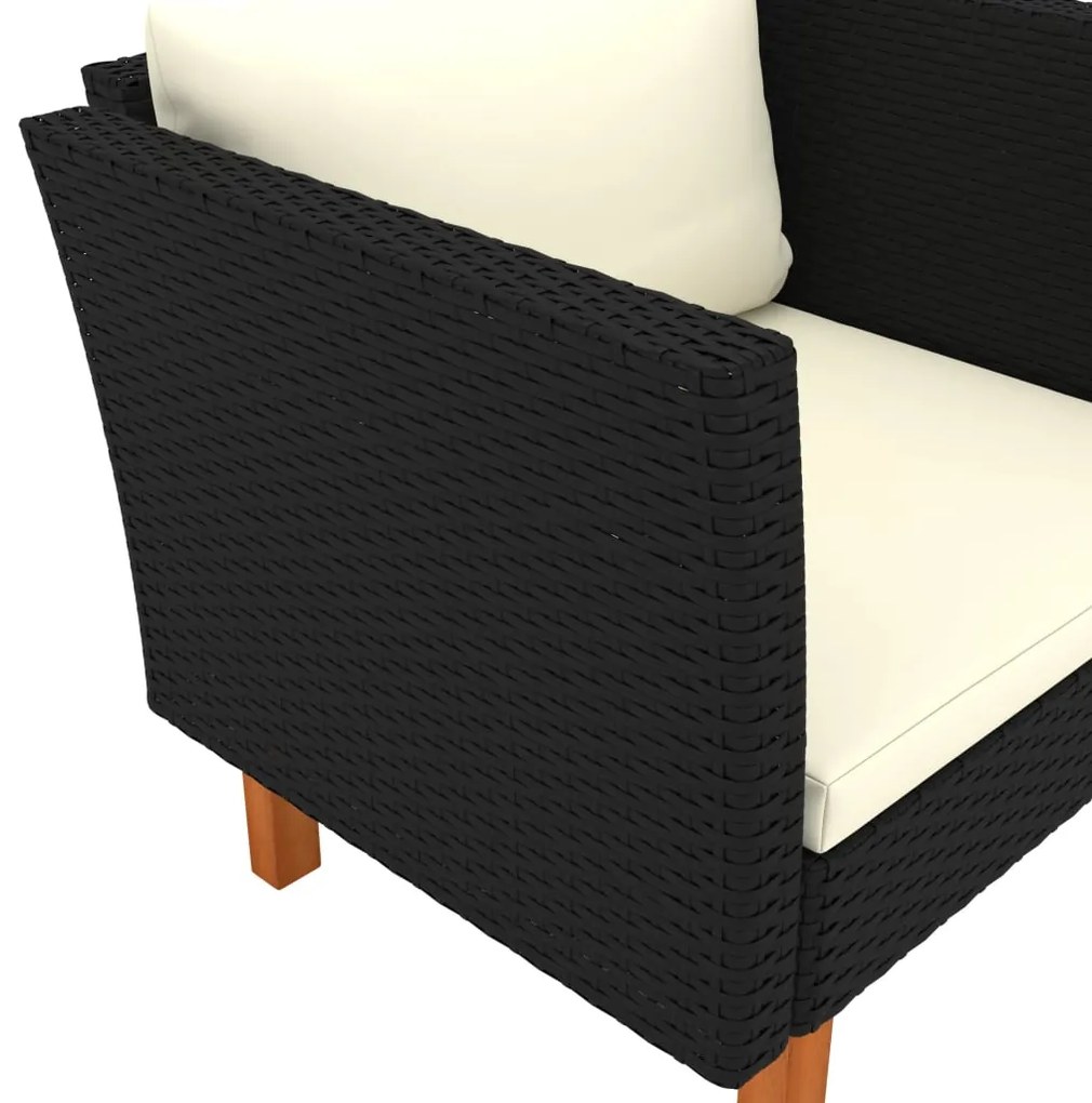 vidaXL Πολυθρόνα Κήπου από Συνθετικό Ρατάν / Μασίφ Ξύλο Ευκαλύπτου