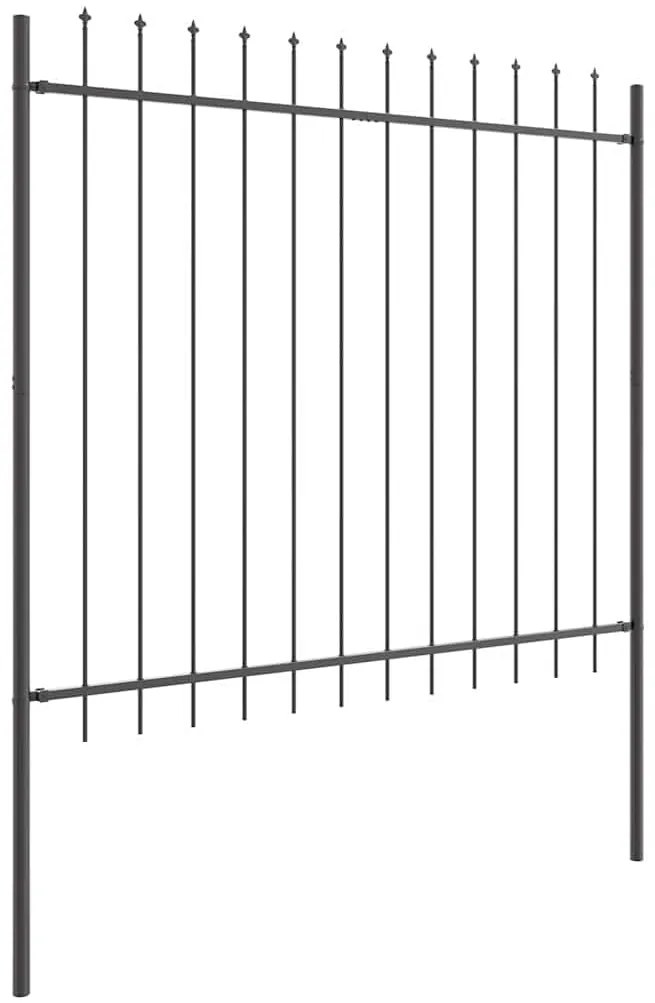 vidaXL Φράχτης Κήπου 5 pcs Γκρι 8,5 x 1,5 μ Ατσάλι με Πούδρα