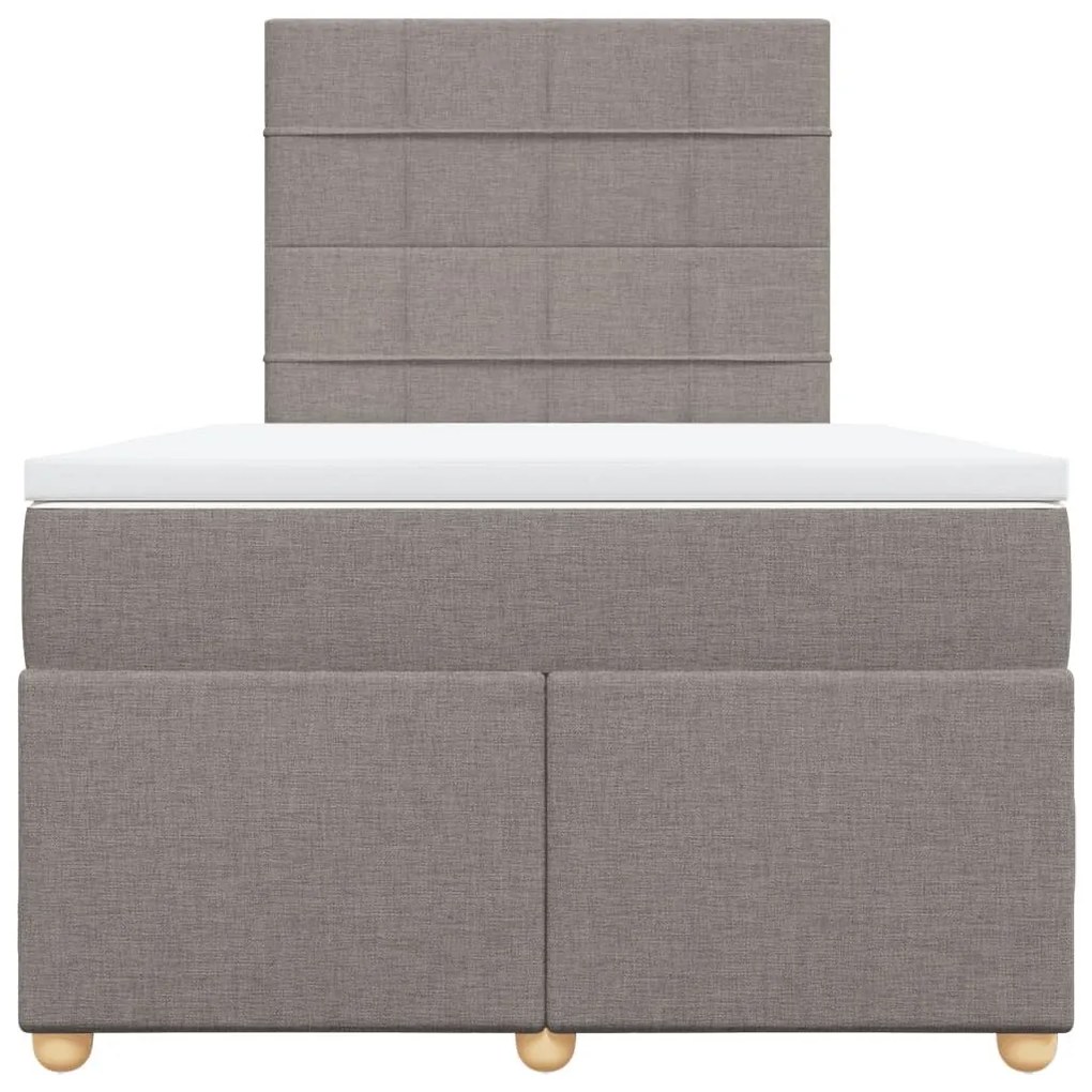 Κρεβάτι Boxspring με Στρώμα Taupe 120x200 εκ. Υφασμάτινο - Μπεζ-Γκρι