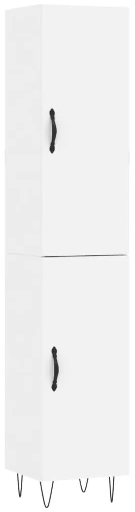 vidaXL Ντουλάπι Λευκό 34,5 x 34 x 180 εκ. από Επεξεργασμένο Ξύλο