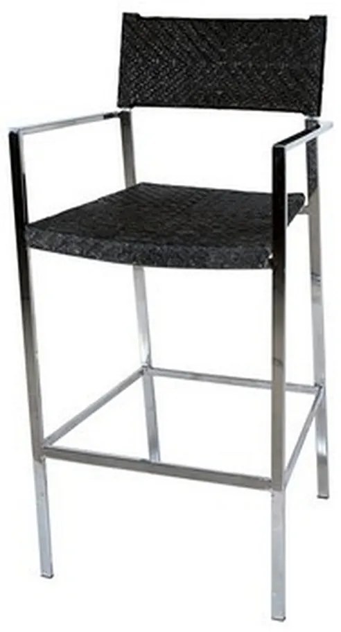 55Χ50Χ111 CM ΡΑΤΤΑΝ ΣΚΑΜΠΩ ΓΙΑ ΜΠΑΡ D.BLK ΜΕ ST.STEEL ΠΟΔΙΑ