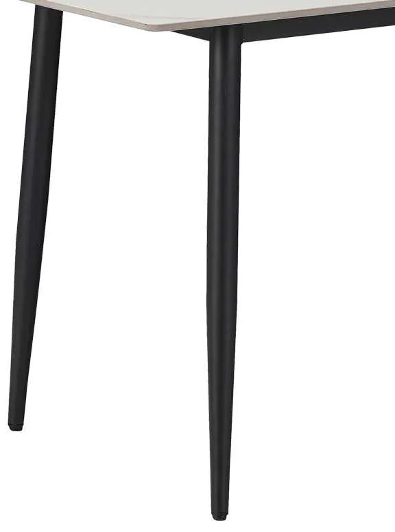 Τραπεζαρία Azori-Gustas pakoworld σετ 5τεμ sintered stone-μαύρο-ανθρακί 120x60x75εκ