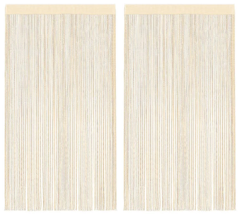 vidaXL Κουρτίνες με Κρόσσια 2 τεμ. Κρεμ 100 x 250 εκ.