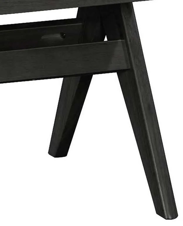 Καρέκλα Winslow pakoworld ξύλο rubberwood μαύρο-pvc rattan φυσικό-ύφασμα γκρι