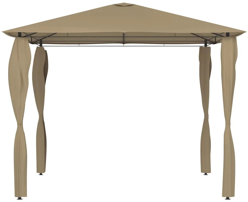 vidaXL Κιόσκι με Καλύμματα Στύλων Taupe 3 x 3 x 2,6 μ. 160 γρ./μ²