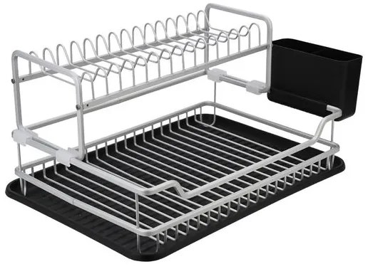 Estia Πιατοθήκη Αλουμινίου Διώροφη 12x50x30cm Με Πλαστικό Δίσκο 01-25922