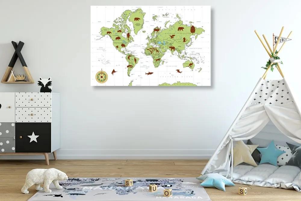 Εικόνα στο χάρτη του φελλού με τα ζώα - 120x80  smiley