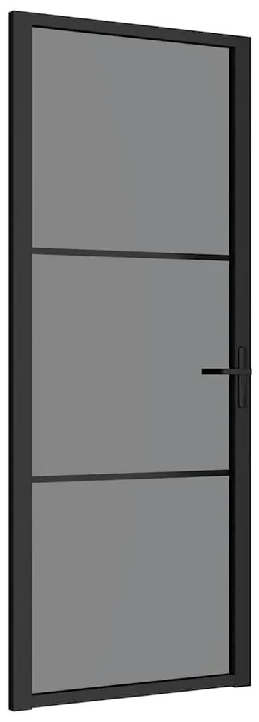 vidaXL Εσωτερική Πόρτα 83x201,5 εκ. Μαύρη ESG Γυαλί και Αλουμίνιο