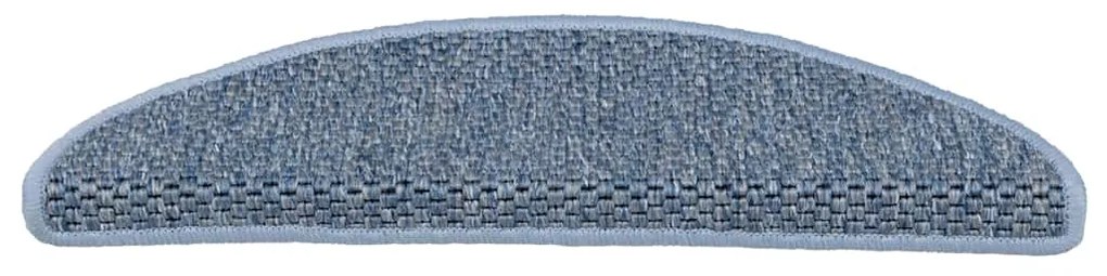 vidaXL Πατάκια Σκάλας Αυτοκόλλητα 30 τεμ. Όψη Σιζάλ Μπλε 56x17x3 εκ.