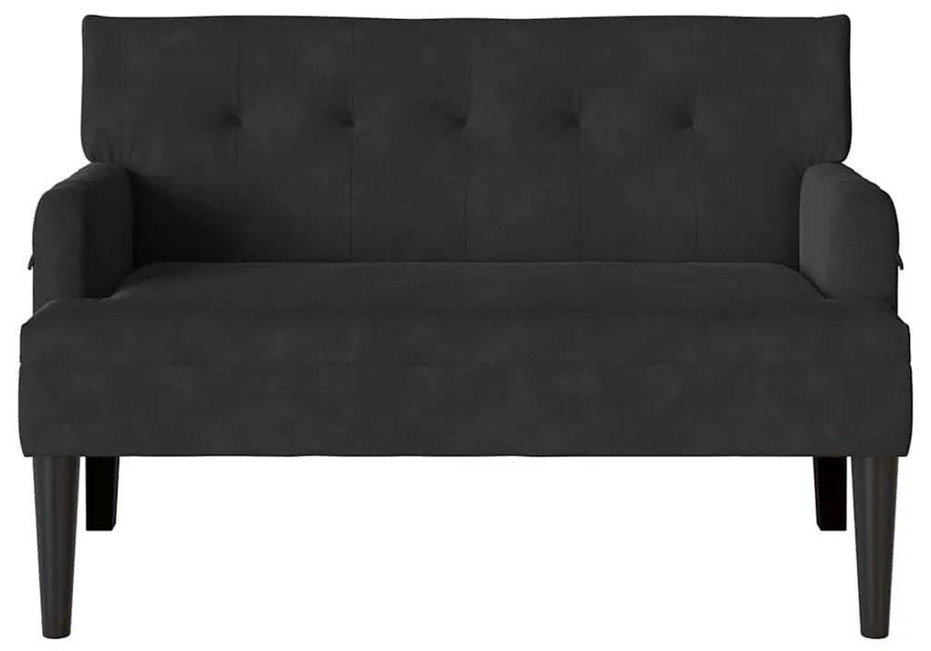 vidaXL Καναπές Chesterfield Μαύρο 112 x 65,5 x 75 εκ. Βελούδο