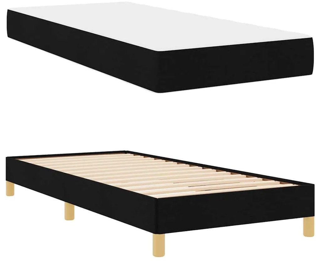 vidaXL Κρεβάτι με ελατήρια Μαύρο, Καφέ 80 x 200 cm