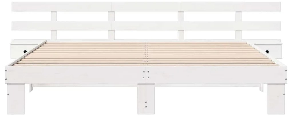 vidaXL Σκελετός Κρεβατιού Λευκό 200 x 200 cm Στερεά ξυλεία πεύκου
