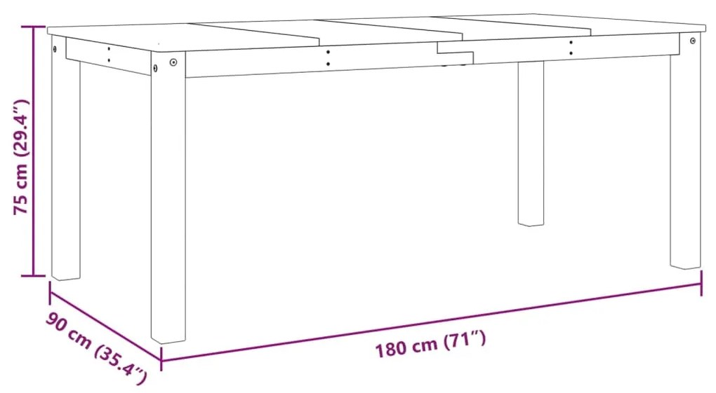 ΤΡΑΠΕΖΑΡΙΑ PANAMA 180 X 90 X 75 ΕΚ. ΑΠΟ ΜΑΣΙΦ ΞΥΛΟ ΠΕΥΚΟΥ 4005708