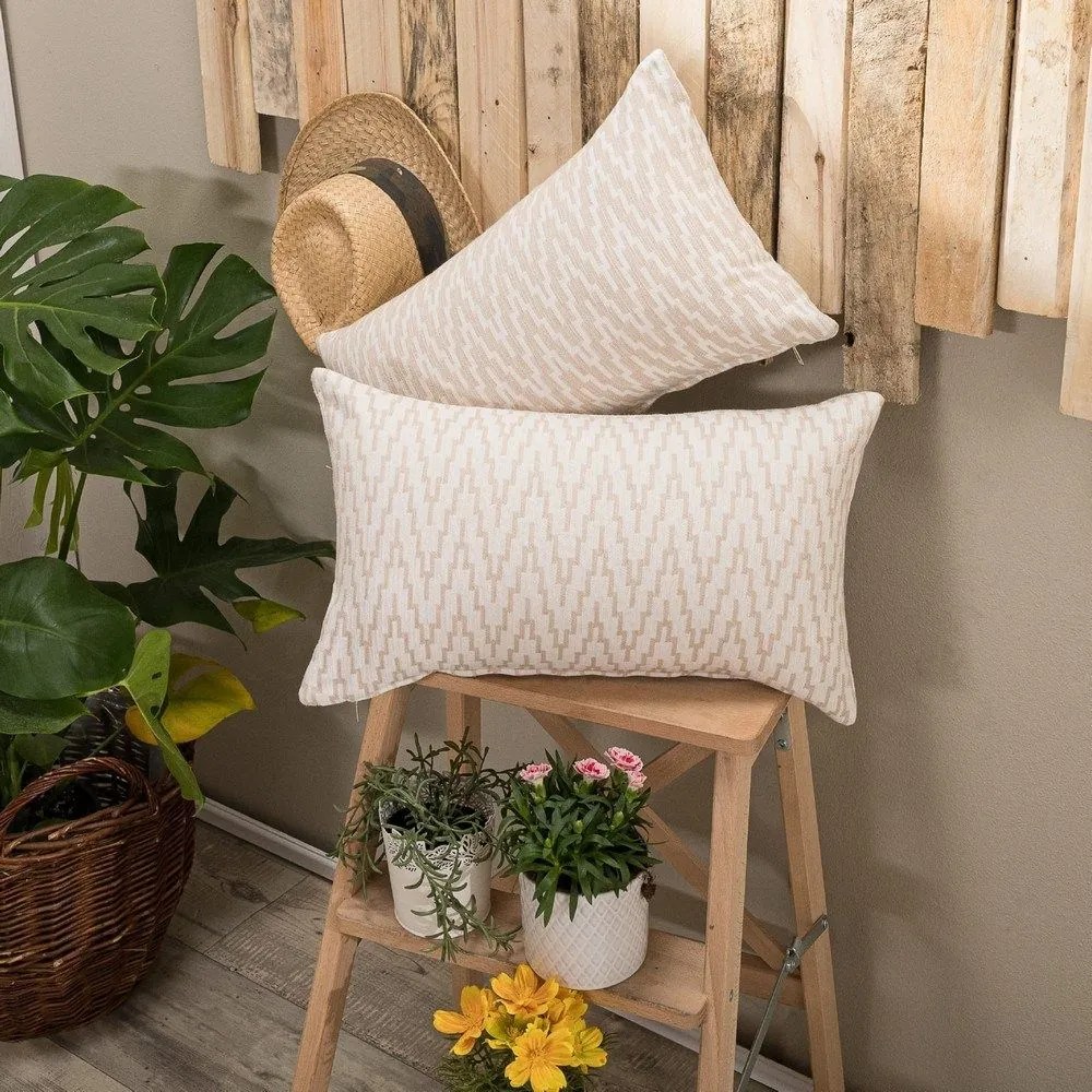 Μαξιλάρι Διακοσμητικό (Με Γέμιση) Giardino 01 Ecru Teoran 30X50 Cotton-Polyester