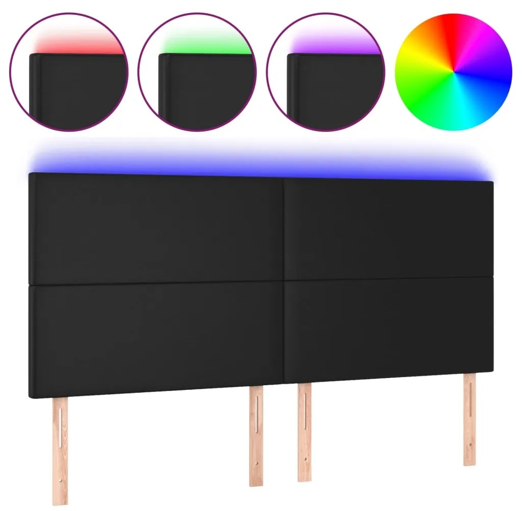 Κεφαλάρι Κρεβατιού LED Μαύρο 180x5x118/128 εκ 3122246