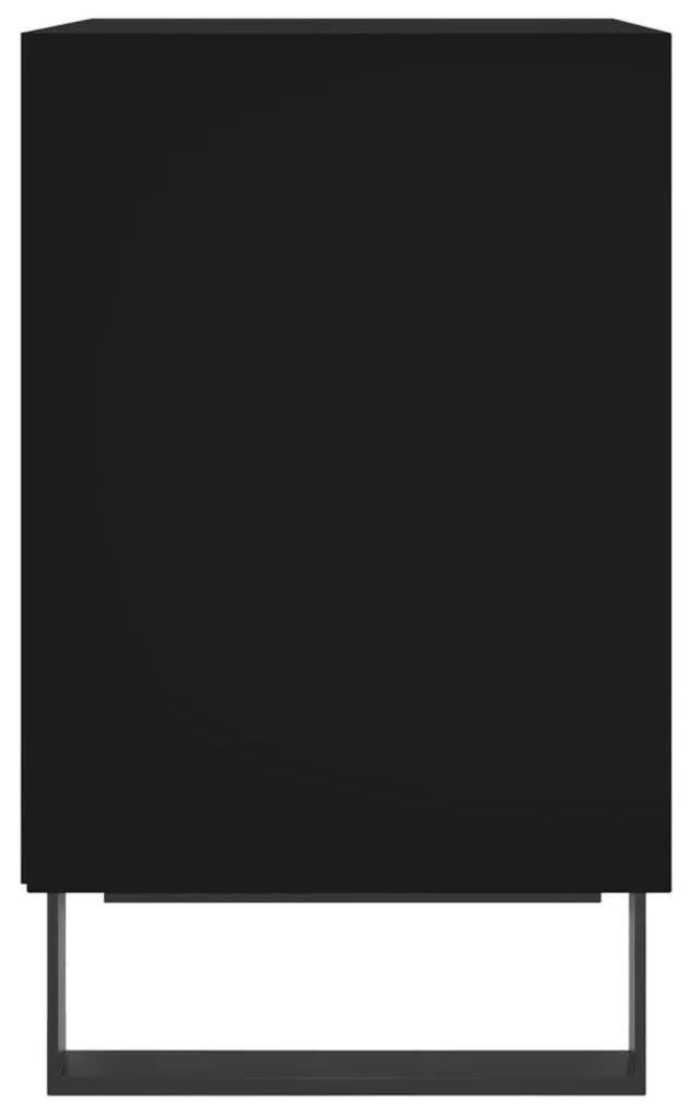 Κομοδίνο Μαύρο 40 x 30 x 50 εκ. από Επεξεργασμένο Ξύλο - Μαύρο