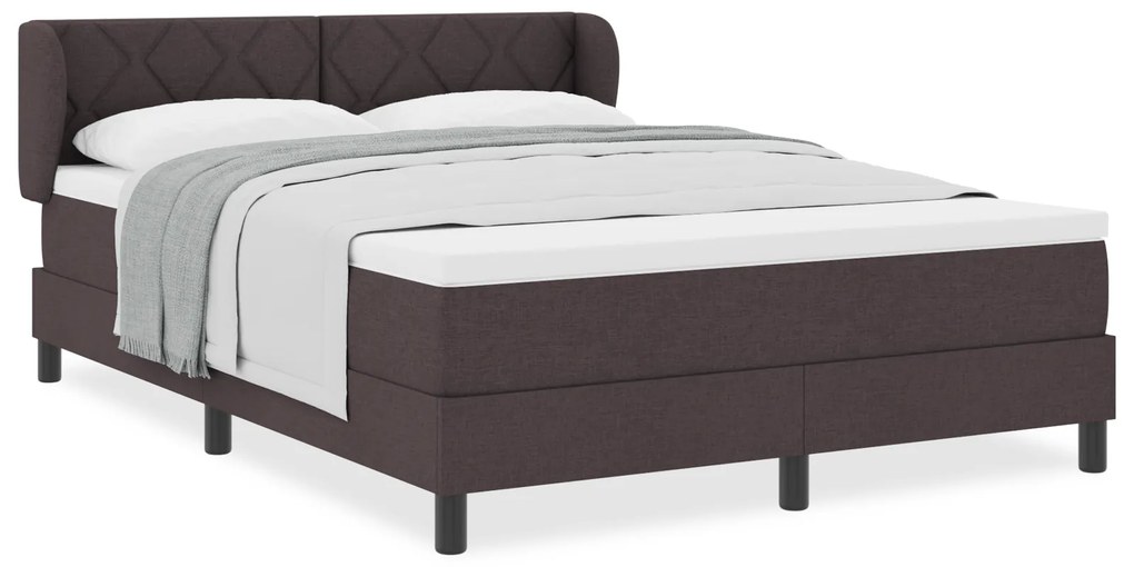 vidaXL Ελαστικός Στρώμα με Στρώμα Σκούρο Καφέ 140x200 εκ. Υφάσματος