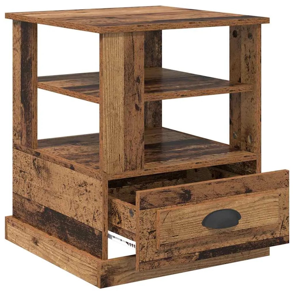 vidaXL Κομοδίνο με ράφι Παλαιό ξύλο 50 x 50 x 60 cm Επεξεργασμένο ξύλο