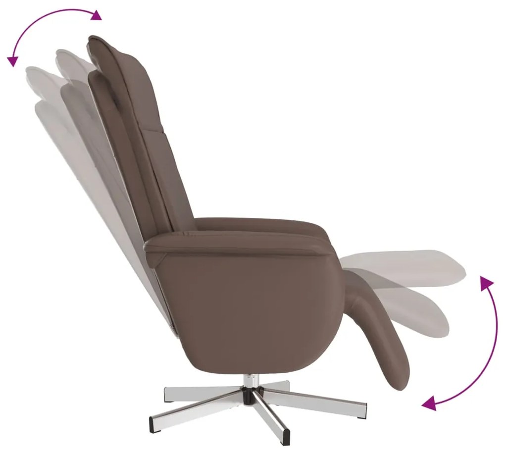 vidaXL Πολυθρόνα Μασάζ Ανακλινόμενη με Υποπόδιο Καφέ Συνθετικό Δέρμα