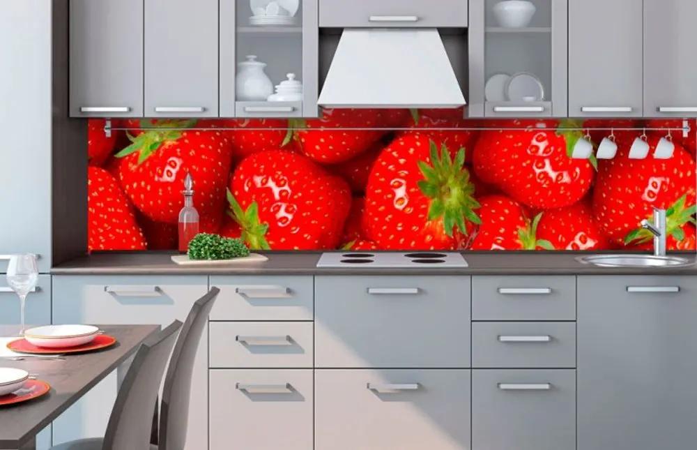 Αυτοκόλλητη φωτοταπετσαρία για φρέσκες φράουλες κουζίνας