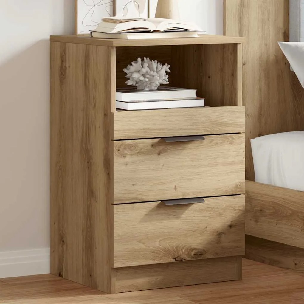 vidaXL Bedside Cabinet Artisan Δρυς Medium Engineered Wood