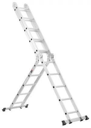 VEVOR Multi-Purpose Folding Ladder 7-in-1 5 Step 19ft Reach Height Metal