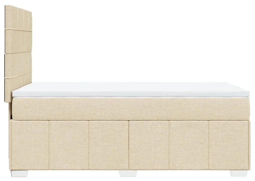 Κρεβάτι Boxspring με Στρώμα Κρεμ 90x190 εκ.Υφασμάτινο - Κρεμ