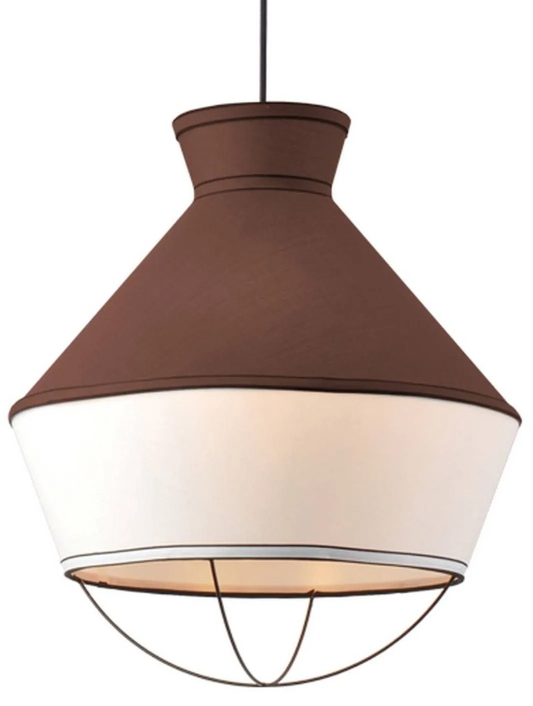 Φωτιστικό Οροφής V371963PB Brown Metal, Fabric