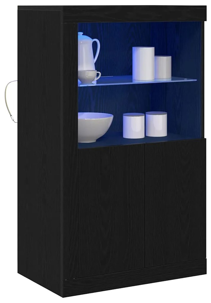 vidaXL Βοηθητικό ντουλάπι Μαύρη δρυς 60.5 x 37 x 100 εκ