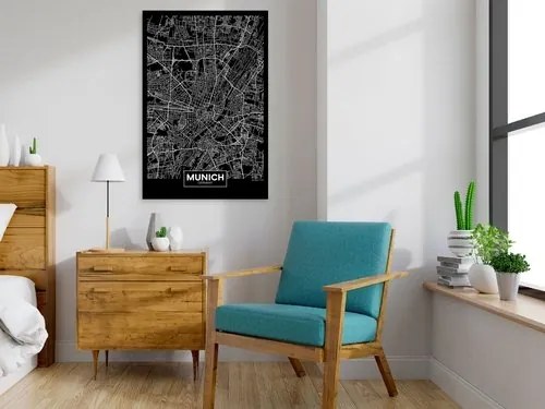 Πίνακας - Dark Map of Munich (1 Part) Vertical - 60x90