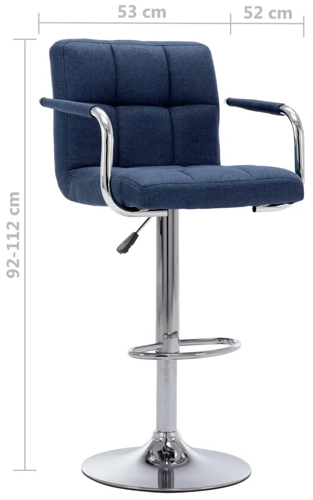 vidaXL Καρέκλα Μπαρ Μπλε Υφασμάτινη