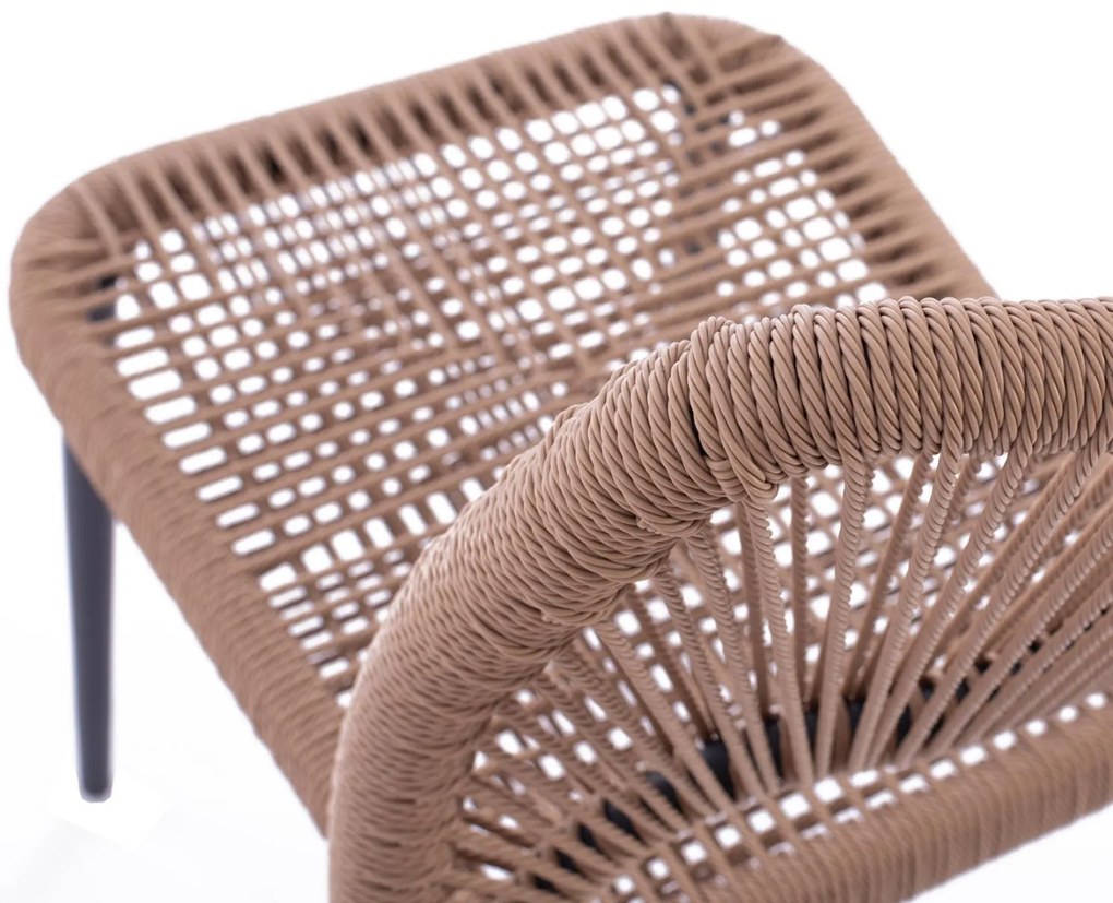Καρέκλα C5770.02 Αλουμινίου Γκρί με PE Rattan Μπέζ 45x63x82Υ εκ. 46x63x82 εκ.