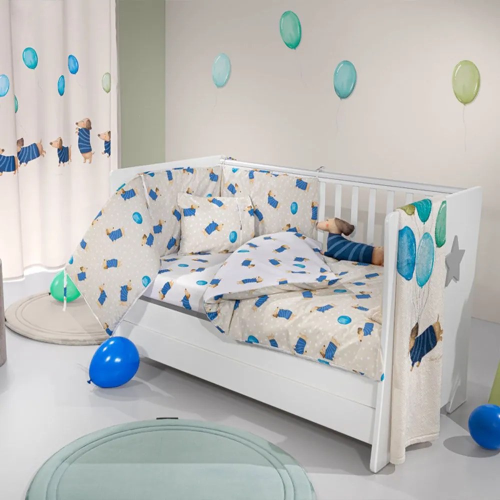 Σεντόνια Βρεφικά Pet (Σετ 3τμχ) Blue Saint Clair Κούνιας 115x170cm 100% Cotton