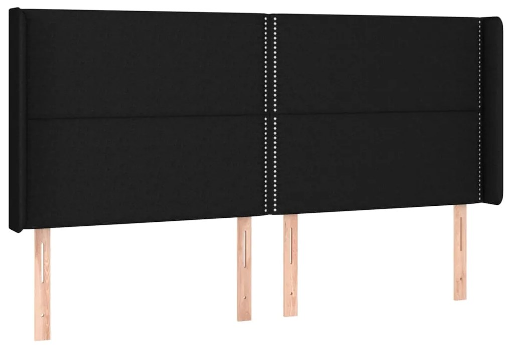 vidaXL Κρεβάτι Boxspring με Στρώμα &amp; LED Μαύρο 200x200 εκ. Υφασμάτινο