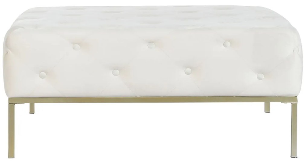 Σκαμπό DKD Home Decor Λευκό Χρυσό Μέταλλο 100 x 100 x 45 cm