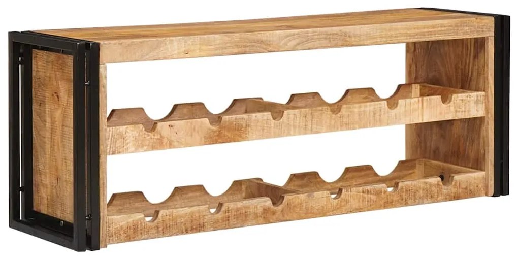 vidaXL Ράφι Κρασιού Καφέ 100 x 45 x 33 εκ Σταθερό Χοντρό Ξύλο Μάνγκο