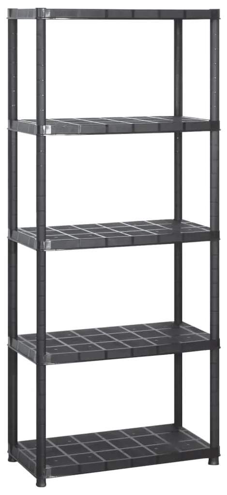 vidaXL Ραφιέρα Αποθήκευσης 5 Επιπέδων Μαύρη 213x38x170 εκ. Πλαστική
