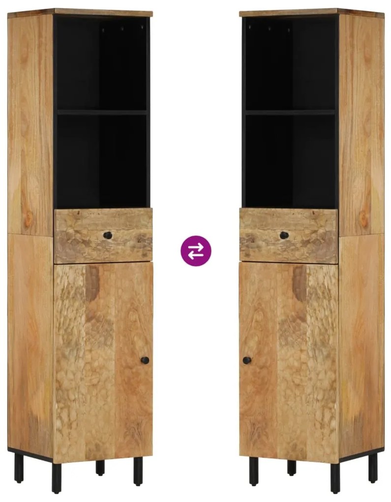 vidaXL Ντουλάπι Μπάνιου 38 x 33 x 160 εκ. από Μασίφ Ξύλο Μάνγκο