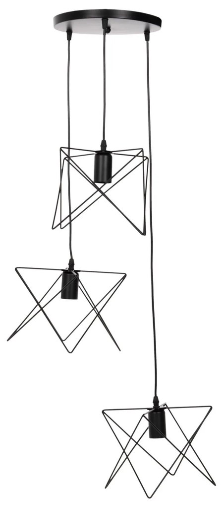 ΦΩΤΙΣΤΙΚΟ ΟΡΟΦΗΣ ΚΡΕΜΑΣΤΟ  ΤΡΙΦΩΤΟ ΜΑΥΡΟ ΜΕΤΑΛΛΟ Φ23x122Υεκ.