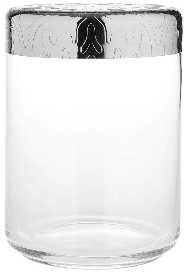 Βάζο Αποθήκευσης Γυάλινο Dressed MW21/100 1Lt Clear-Inox Alessi Ατσάλι,Γυαλί