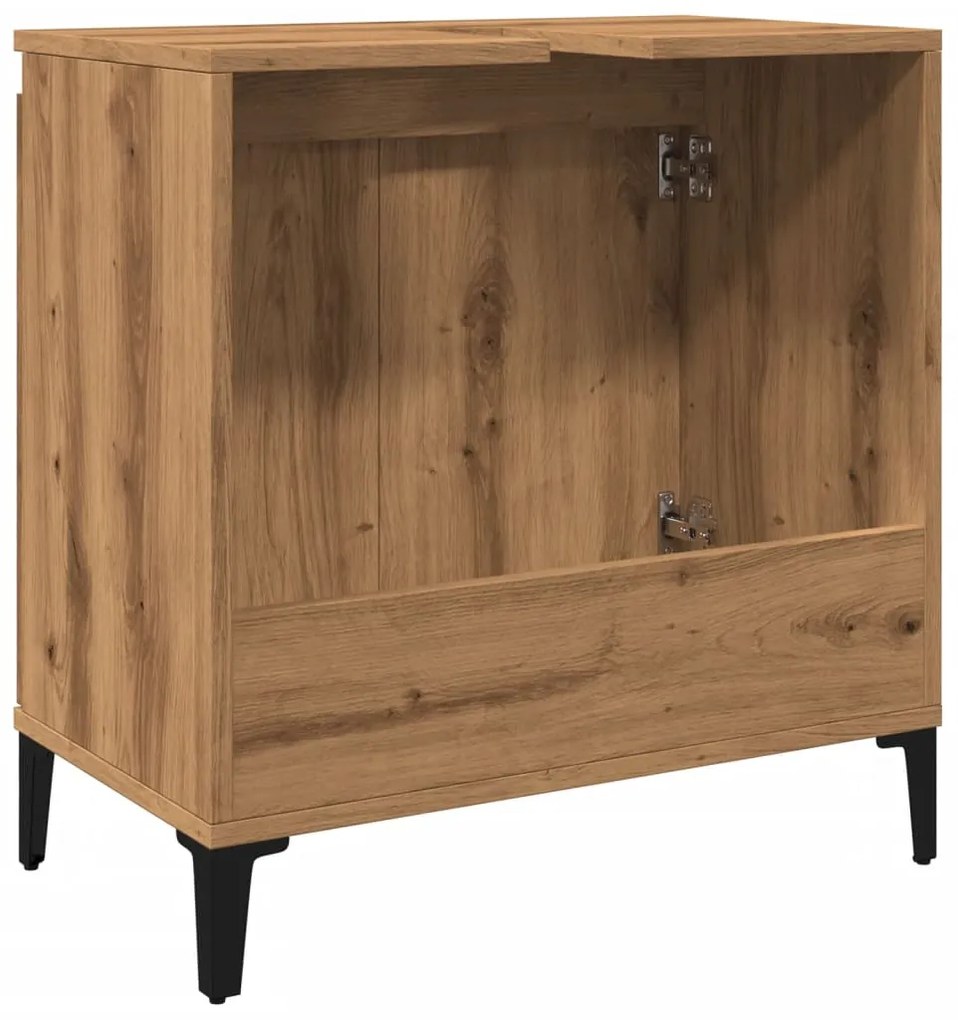 Ντουλάπι Νιπτήρα τεχνίτης Δρυς 58x33x60 εκ. Επεξεργασμένο Ξύλο - Καφέ
