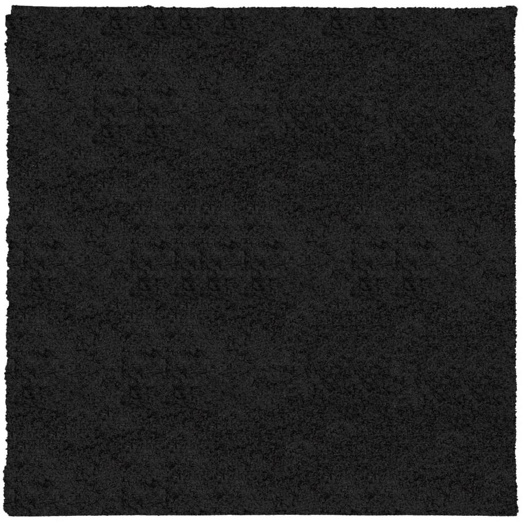 Χαλί Shaggy με Ψηλό Πέλος Μοντέρνο Μαύρο 240 x 240 εκ. - Μαύρο